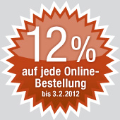 12 % Rabatt auf jede Online-Bestellung